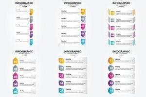 ilustración vectorial infografía conjunto de diseño plano para folleto publicitario y revista vector