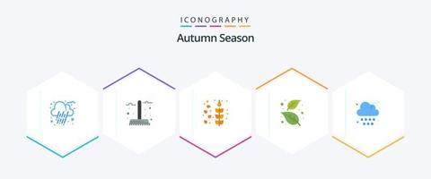 paquete de iconos planos del 25 de otoño que incluye la nube. árbol. otoño. naturaleza. otoño vector