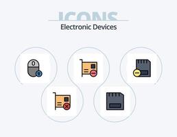 diseño de iconos del paquete de iconos llenos de línea de dispositivos 5. dispositivos. tarjeta. hardware. artilugio. dispositivos vector