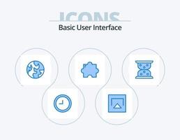 paquete de iconos azul básico 5 diseño de iconos. . Añadir. . cargando vector