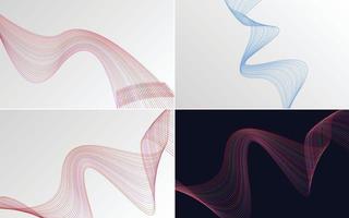 Collection of geometric minimal lines pattern set vector