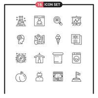 Set of 16 Vector Outlines on Grid for projector graph page chart search Editable Vector Design Elements