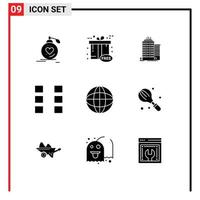 9 Creative Icons Modern Signs and Symbols of wireframe ui free layout office Editable Vector Design Elements