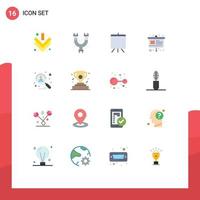 Universal Icon Symbols Group of 16 Modern Flat Colors of recruitment candidate deck applicant easel Editable Pack of Creative Vector Design Elements