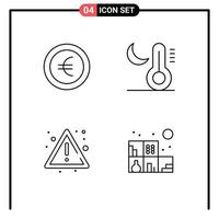 User Interface Pack of 4 Basic Filledline Flat Colors of coin risk climate temperature home Editable Vector Design Elements