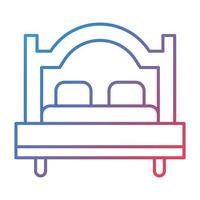 Bed Line Gradient Icon vector