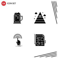 Stock Vector Icon Pack of 4 Line Signs and Symbols for alcoholparty reach drink illuminati destination Editable Vector Design Elements