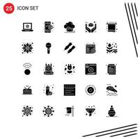 Pictogram Set of 25 Simple Solid Glyphs of bath premium archive great great Editable Vector Design Elements