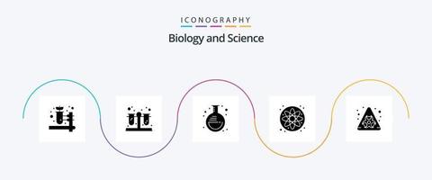 Biology Glyph 5 Icon Pack Including . hazard. jar. biological. science vector