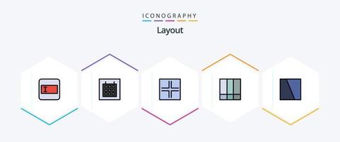 Layout 25 FilledLine icon pack including layout. image. small. collage. layout vector