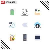 conjunto de 9 iconos modernos de la interfaz de usuario signos de símbolos para la investigación de la contaminación de las aguas residuales elementos de diseño vectorial editables médicos de tuberías vector