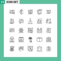 Universal Icon Symbols Group of 25 Modern Lines of money atm grow spanner architect Editable Vector Design Elements