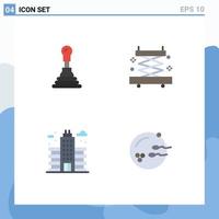 Group of 4 Modern Flat Icons Set for car building construction city procreation Editable Vector Design Elements