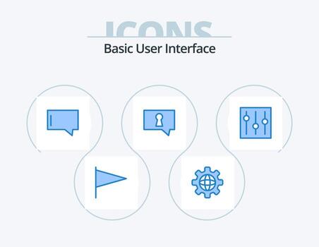 paquete de iconos azul básico 5 diseño de iconos. . entorno. mensaje. interfaz. básico vector