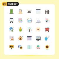 Group of 25 Modern Flat Colors Set for farming windows headphone app pyramid Editable Vector Design Elements