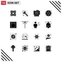 Modern Set of 16 Solid Glyphs and symbols such as arrow switch photography light back to school Editable Vector Design Elements