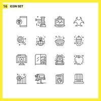 16 Universal Outlines Set for Web and Mobile Applications science hazard sale bio setting Editable Vector Design Elements