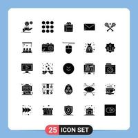 conjunto de 25 iconos de interfaz de usuario modernos signos de símbolos para elementos de diseño de vector editables de compras de correo electrónico cruzado