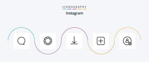 paquete de iconos de la línea 5 de Instagram que incluye . gorjeo. gorjeo. contacto. subir vector