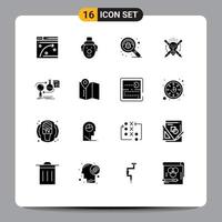 paquete de iconos de vector de stock de 16 signos y símbolos de línea para desarrollar análisis encontrar elementos de diseño de vector editables de bombilla de enfoque