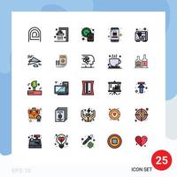 25 iconos creativos signos y símbolos modernos de modelado cuenta móvil ducha residuos móviles elementos de diseño vectorial editables vector