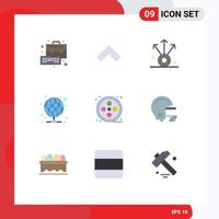 9 Universal Flat Colors Set for Web and Mobile Applications paint art export real proxy Editable Vector Design Elements