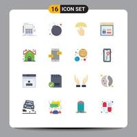 Universal Icon Symbols Group of 16 Modern Flat Colors of lock code double louck browser Editable Pack of Creative Vector Design Elements