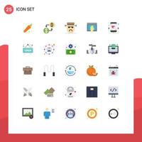 Set of 25 Modern UI Icons Symbols Signs for listen internet evil free access Editable Vector Design Elements