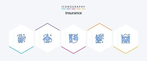 Insurance 25 Blue icon pack including people. family. world. shield. insurance vector