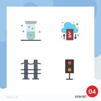 4 Thematic Vector Flat Icons and Editable Symbols of biochemistry bridge chemistry drive river Editable Vector Design Elements