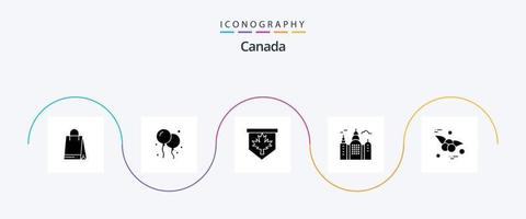 paquete de iconos de glifo 5 de canadá que incluye . Fruta. Canadá. alimento. Canadá vector