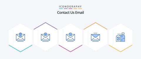 Email 25 Blue icon pack including mail. open. email. mail. email vector