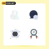 User Interface Pack of 4 Basic Flat Icons of chemicals energy energy messages power Editable Vector Design Elements