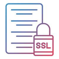 icono de gradiente de línea ssl vector