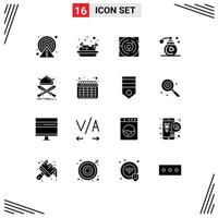 Universal Icon Symbols Group of 16 Modern Solid Glyphs of viking battle map makeup perfume Editable Vector Design Elements