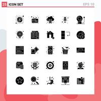 25 iconos creativos signos y símbolos modernos de educación atómica campana de finanzas grabación elementos de diseño vectorial editables vector