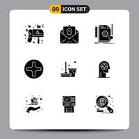 Set of 9 Modern UI Icons Symbols Signs for broom pin horror cross feedback Editable Vector Design Elements