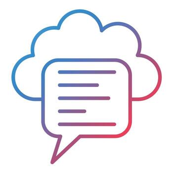 Cloud Message Line Gradient Icon vector