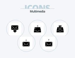 Multimedia Glyph Icon Pack 5 Icon Design. . . time. mailbox. inbox vector