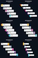 Vector 6 Infographics Pack Presentation slide template 5 Steps cycle diagrams and timelines