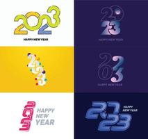 Big Collection of 2023 Happy New Year symbols Cover of business diary for 2023 with wishes vector