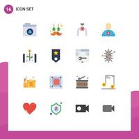 Universal Icon Symbols Group of 16 Modern Flat Colors of report economy pipe business man Editable Pack of Creative Vector Design Elements