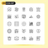 25 Thematic Vector Lines and Editable Symbols of shopping wifi ecommerce iot internet Editable Vector Design Elements