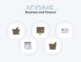 paquete de iconos planos de finanzas 5 diseño de iconos. . . carrito de compras. pago. tarjeta de crédito vector