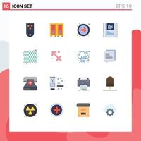 Universal Icon Symbols Group of 16 Modern Flat Colors of decoration decryption reading data analysis Editable Pack of Creative Vector Design Elements