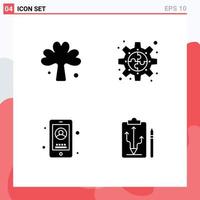 Solid Glyph concept for Websites Mobile and Apps clover puzzle irish gear mobile Editable Vector Design Elements