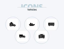 diseño de iconos del paquete de iconos de glifo de vehículos 5. transporte. yate. entrega. buque. bote vector