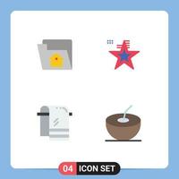 4 Creative Icons Modern Signs and Symbols of home dry service flag wiping Editable Vector Design Elements