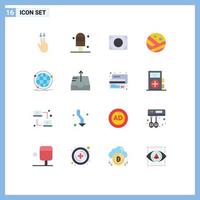 Set of 16 Modern UI Icons Symbols Signs for mailbox network moisturizer internet data Editable Pack of Creative Vector Design Elements