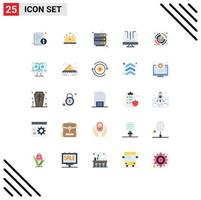 Pack of 25 Modern Flat Colors Signs and Symbols for Web Print Media such as customer search hosting optimization engine Editable Vector Design Elements